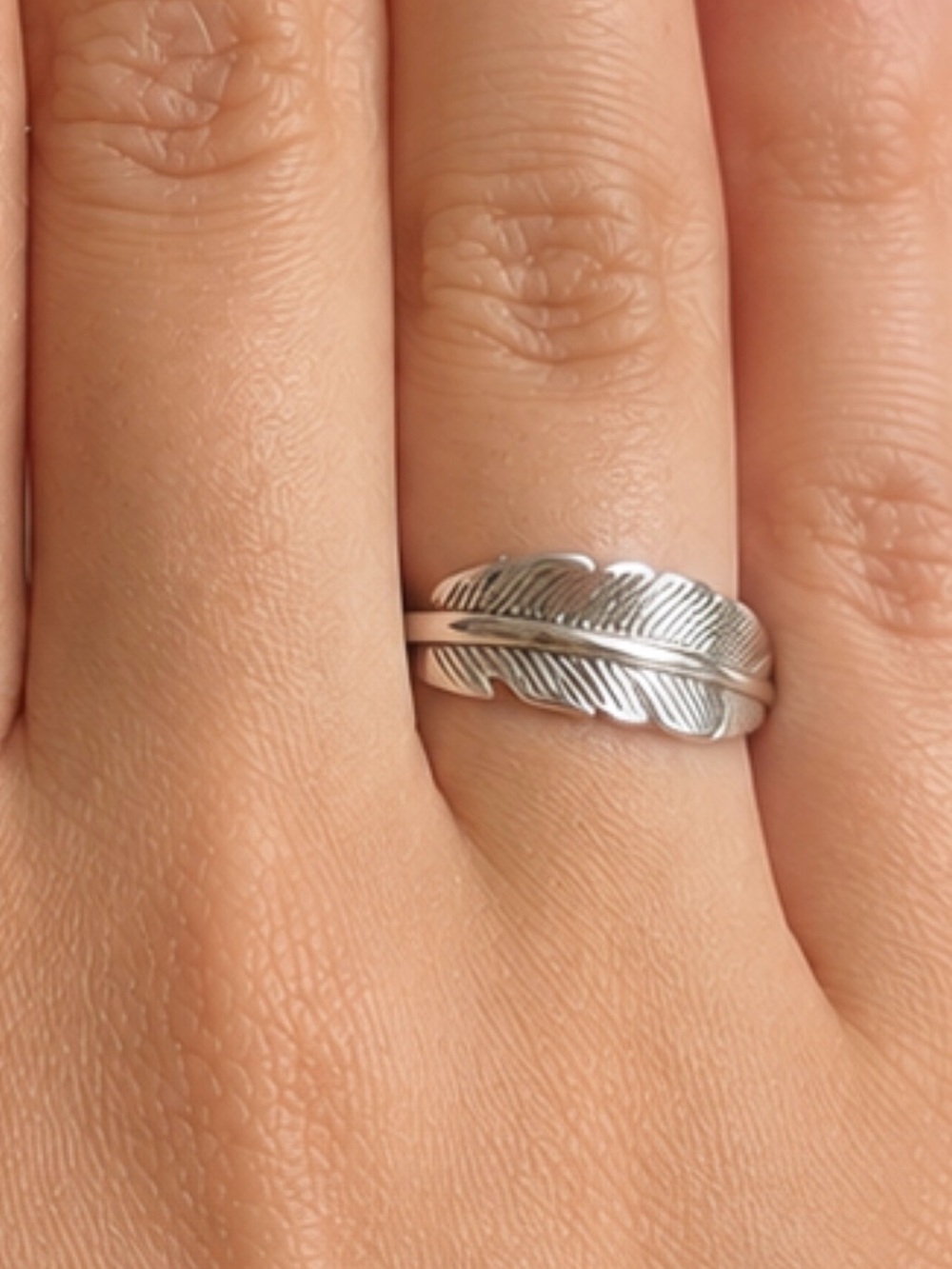 Silver Feather Wrap Ring - Women Jewelry